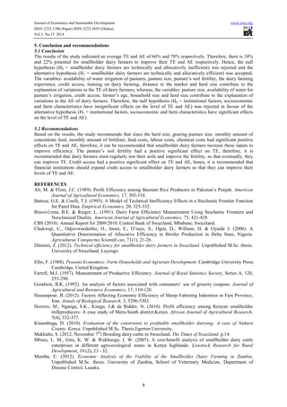 Technical and allocative efficiency of smallholder dairy farmers in ...