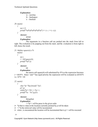 Technical aptitude questions | DOC