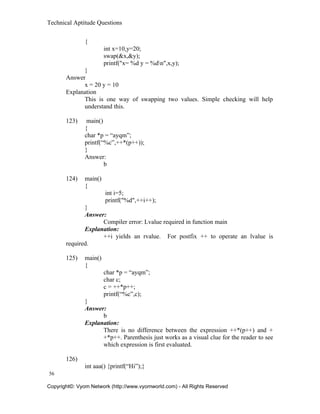 Technical aptitude questions | DOC