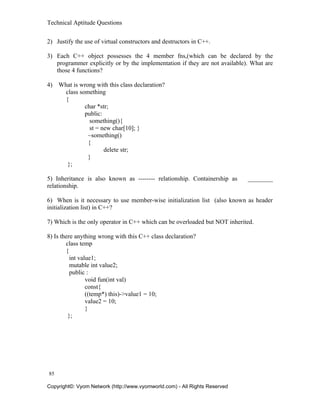 Technical aptitude questions | DOC
