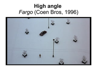 High angle   Fargo  (Coen Bros, 1996) 