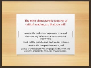 critical reading in technical communication | PPTX