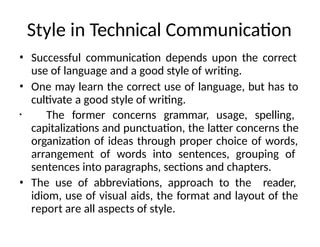 TECHNICAL COMMUNICATION PRESENTTATION UNIT | PPTX