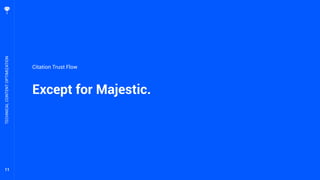 11
Except for Majestic.
TECHNICALCONTENTOPTIMIZATION
Citation Trust Flow
 