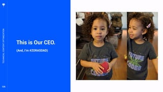 125
This is Our CEO.
(And, I’m #ZORASDAD)
TECHNICALCONTENTOPTIMIZATION
 