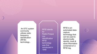ELECTRONIC TOLL SYSTEM | PPTX