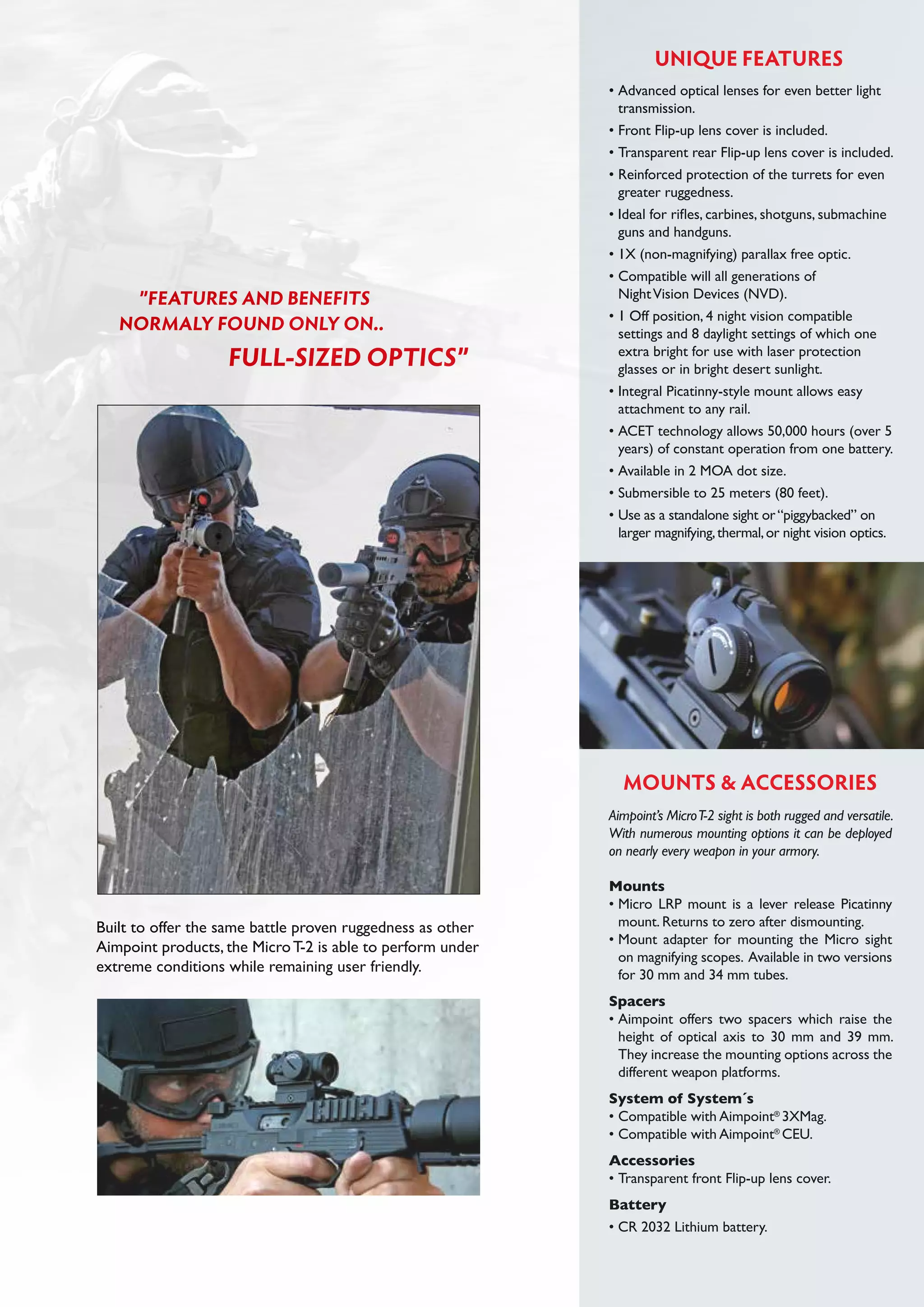 Aimpoint Return Form.pdf Technical data AIMPOINT Micro T-2 | Optics Trade | PDF