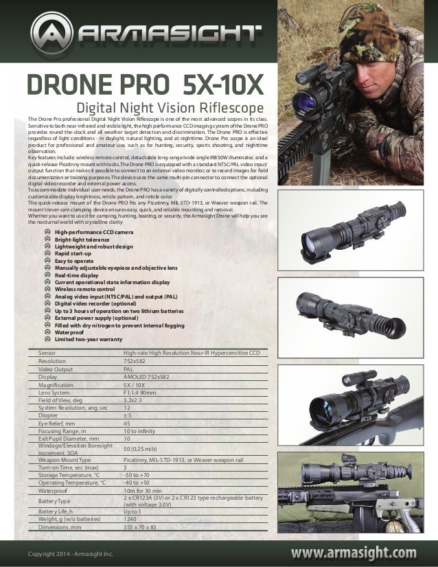 5X-10X ARMASIGHT NV PRO data DRONE Rifle ... Technical Scope