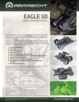 Technical data ARMASIGHT EAGLE NV Binoculars | Optics Trade | PDF