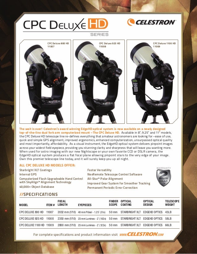 celestron cpc deluxe 800 hd