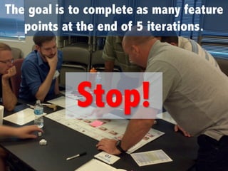 The goal is to complete as many feature
points at the end of 5 iterations.
Stop!
 