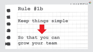That means that you will….
• decide on purpose where to cut
corners
• document corners cut in your task
management system
• use systems to support
communications and limit confusion
NOT, that you will
• have no time for architecture
• ignore the iron triangle of (function,
time, cost) and accept unrealistic
dead lines
 