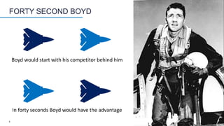 4
FORTY SECOND BOYD
Boyd would start with his competitor behind him
In forty seconds Boyd would have the advantage
 