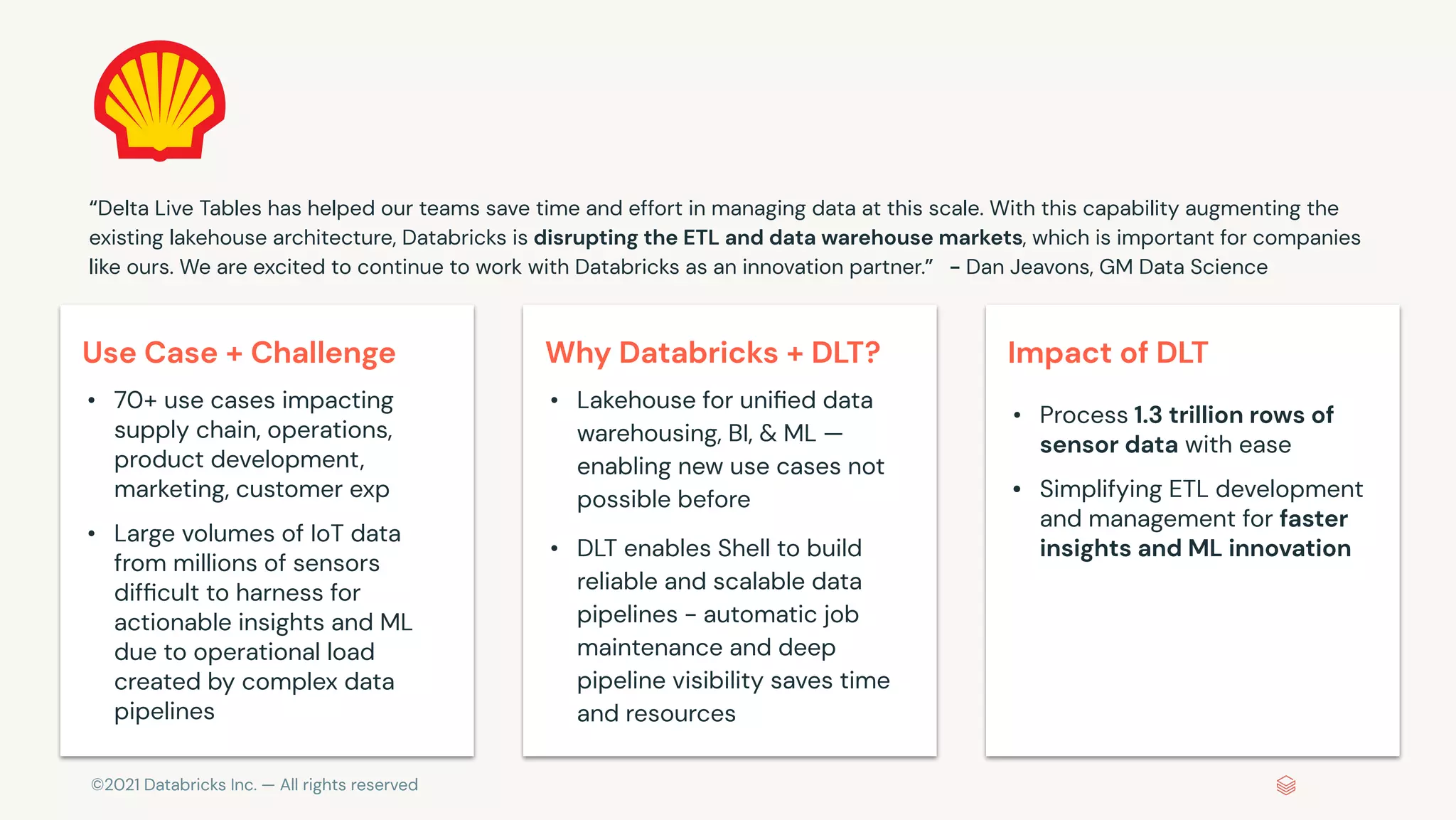 Customers Databricks Shell Technical Deck Delta Live Tables.pdf