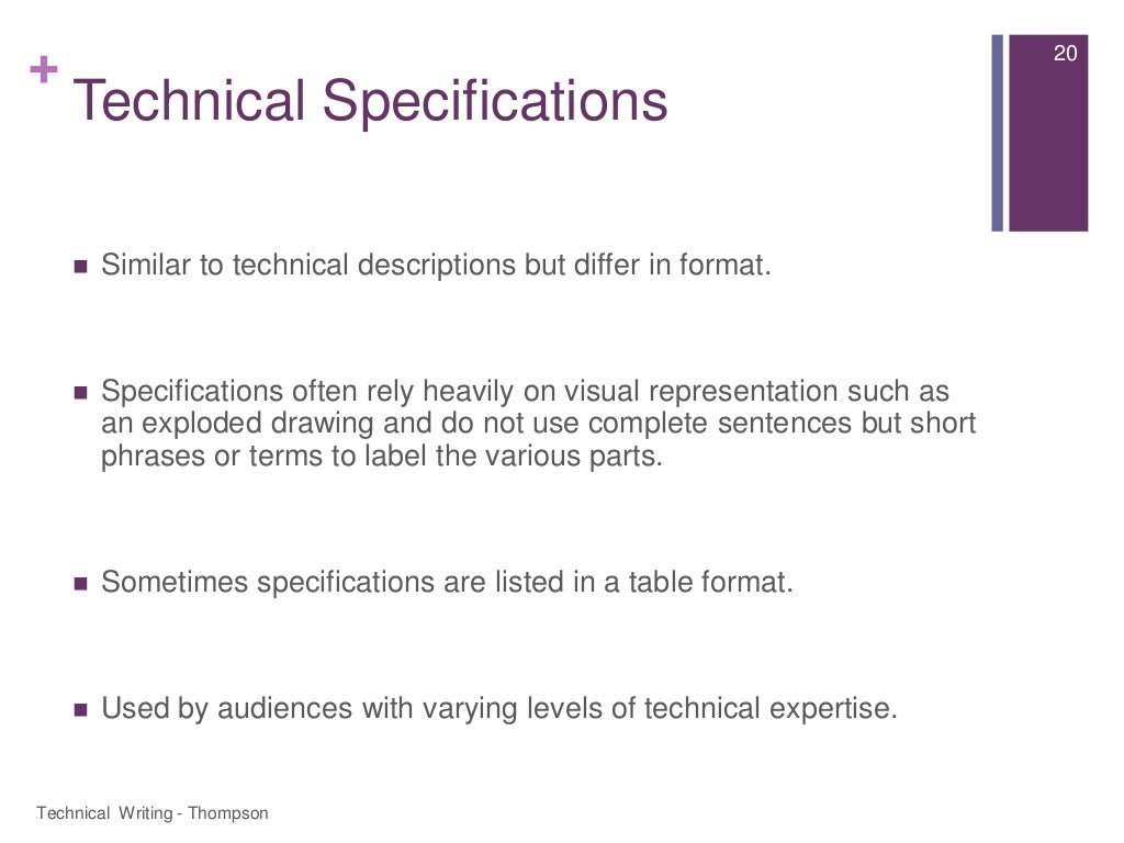 Technical definitions description