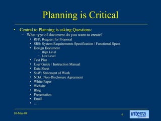 Planning is Critical ,[object Object],[object Object],[object Object],[object Object],[object Object],[object Object],[object Object],[object Object],[object Object],[object Object],[object Object],[object Object],[object Object],[object Object],[object Object],[object Object],[object Object],[object Object]