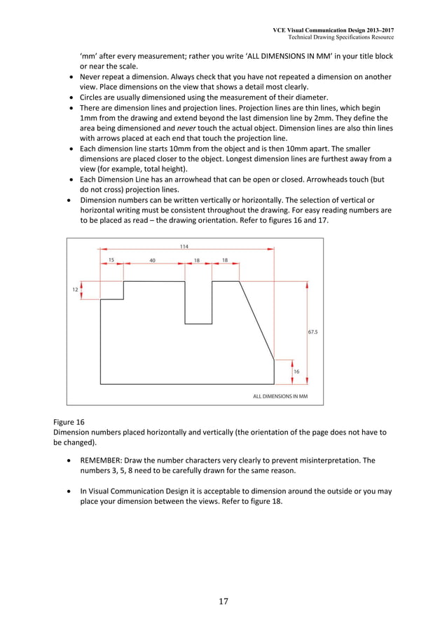 Technical drawing specifications
