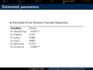 Technical efficiency of producers’ in the dryland areas of west africa   a multiioutput stochaistic metafrontier approach