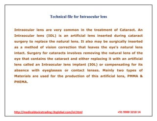 Technical file for Intraocular Lens | DOCX
