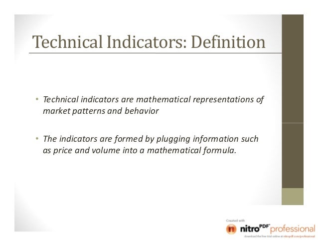 Mathematical trading indicators