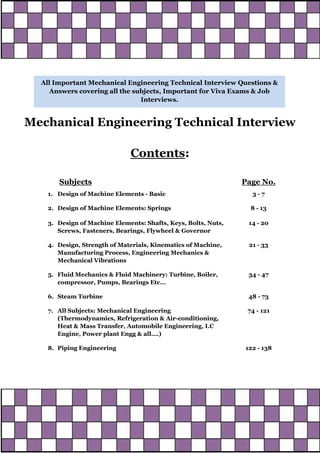 Technical interview mechanical engineering objective book | PDF