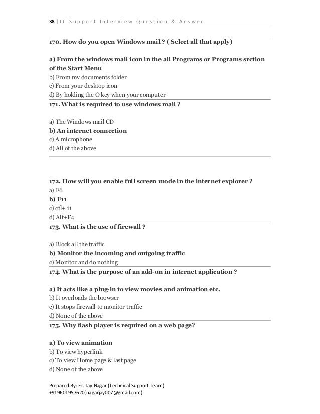 interview questions for it support
