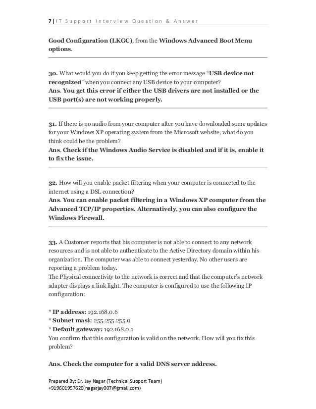 interview q amp a tech support interview questions and answers