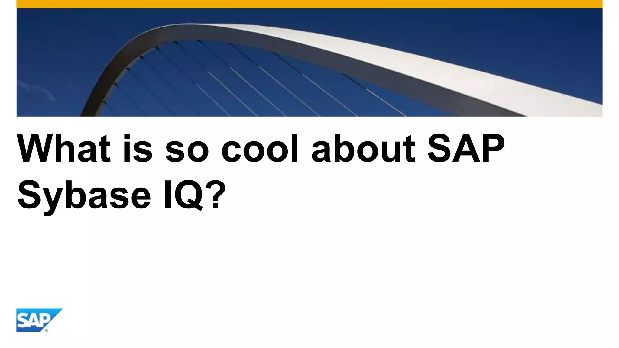 What is so cool about SAP
Sybase IQ?
 