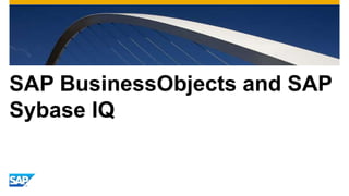 SAP BusinessObjects and SAP
Sybase IQ
 