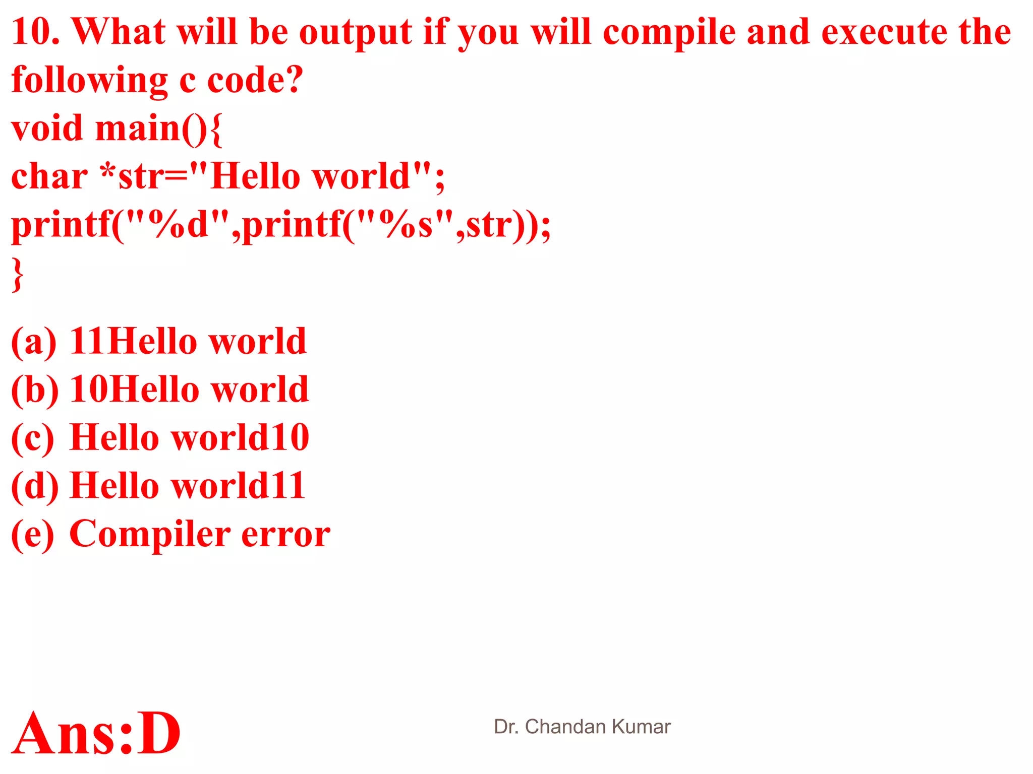 Technical questions for interview c programming | PPT