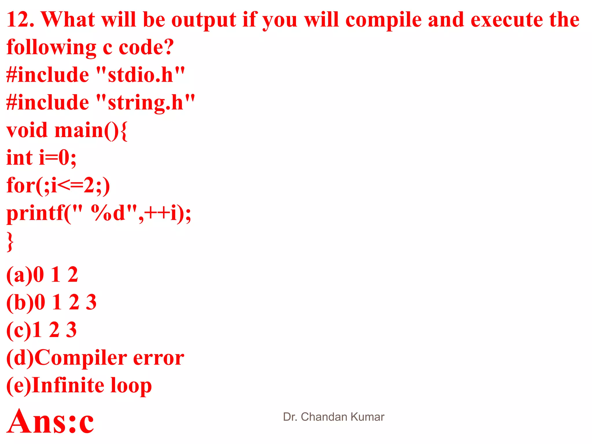Technical questions for interview c programming | PPT