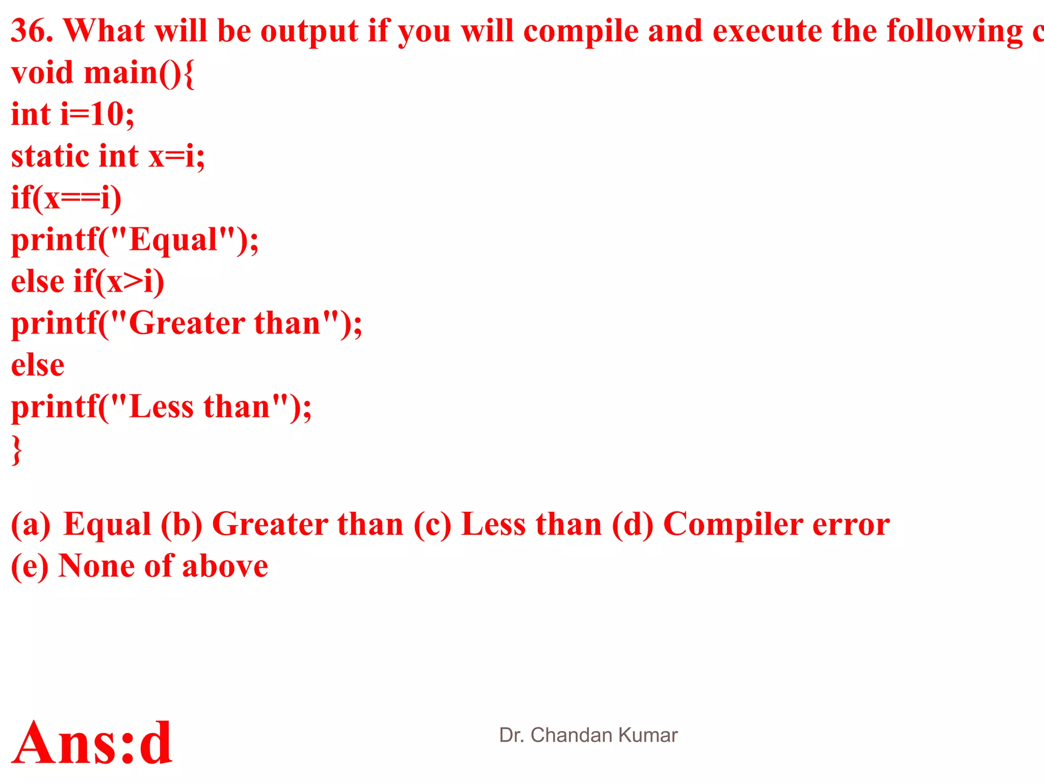 Technical questions for interview c programming | PPT