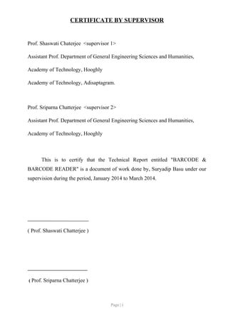 Technical Report On Barcode | DOC
