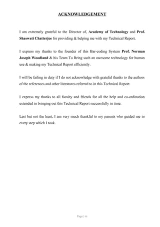 Technical Report On Barcode | DOC