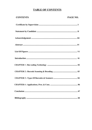 Technical Report On Barcode | DOC