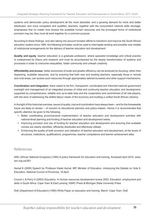 Integrated Strategic Planning Framework for Teacher Education and ...