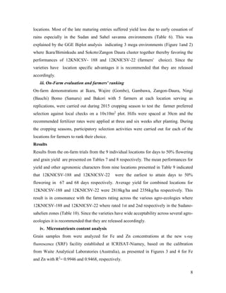 Technical report on two Sorghum varieties (12KNICSV-188 and 12KNICSV-22) developed in Nigeria