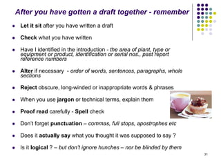 Technical Report Writing - Chocolate Cake K Christian