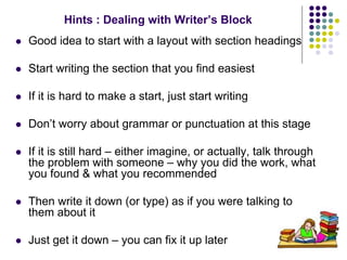 Technical Report Writing - Chocolate Cake K Christian