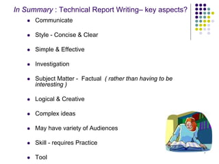 Technical Report Writing - Chocolate Cake K Christian