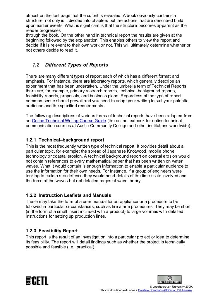 Difference between technical report and thesis