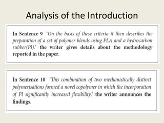 Analysis of the Introduction
 