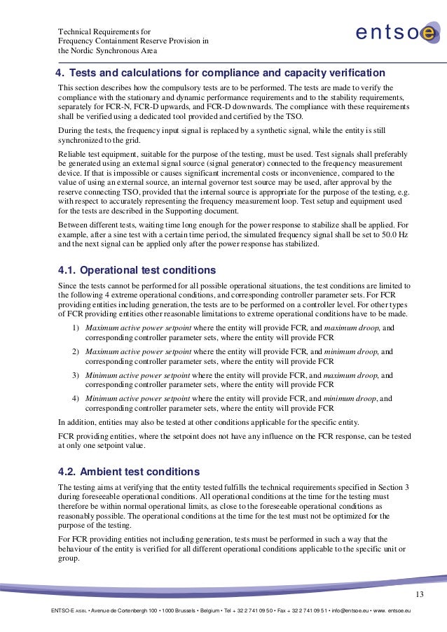 Technical requirements for frequency containment reserve provision in…