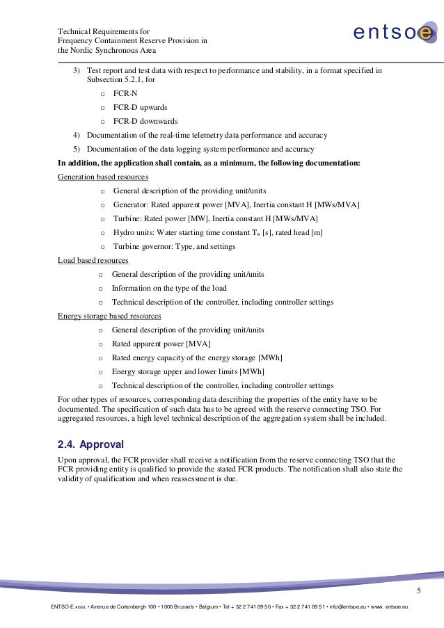 Technical requirements for frequency containment reserve provision in…