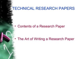 Technical research writing | PPT