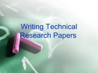 technical writing in research methodology