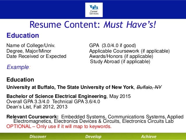 gpa in resumes