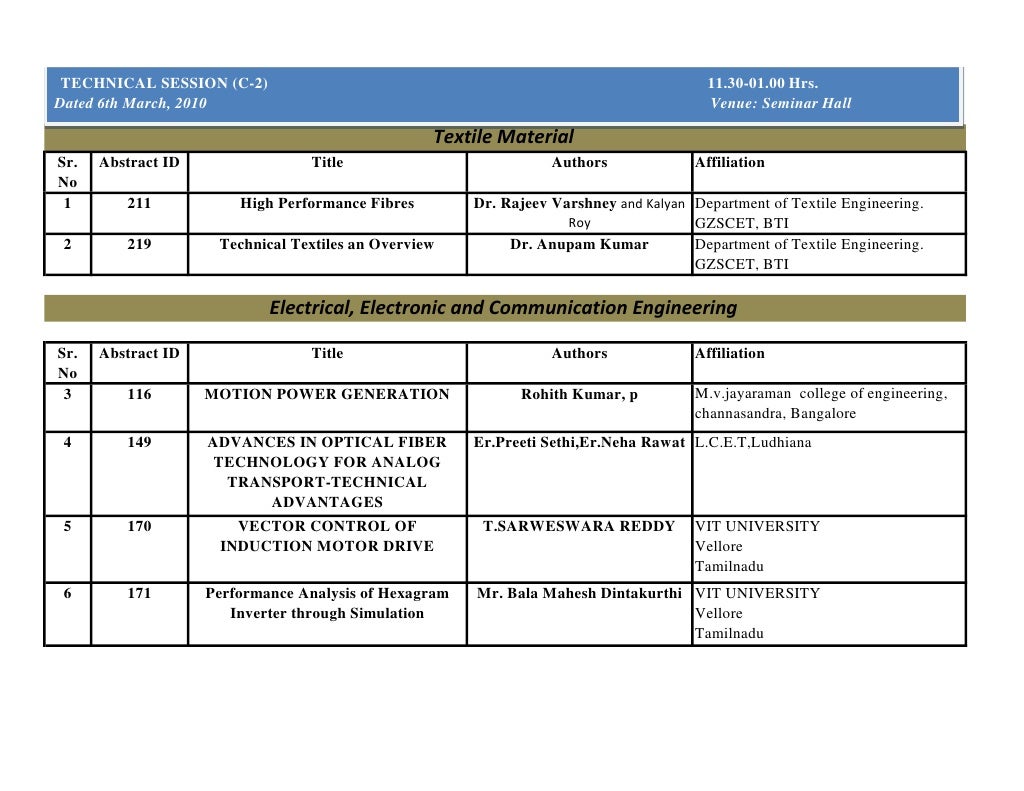 Technical Schedule Seems2010