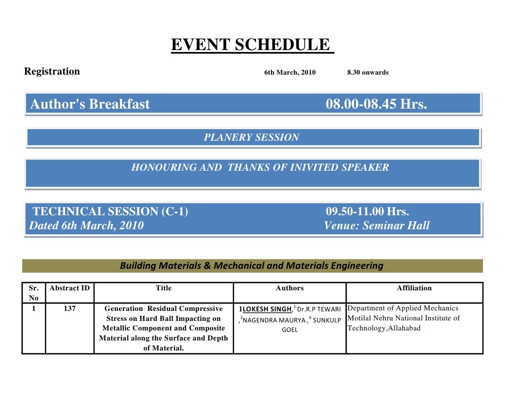 Technical Schedule Seems2010