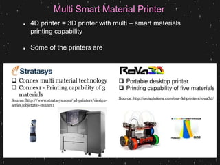 4d Printing with smart materials | PPTX